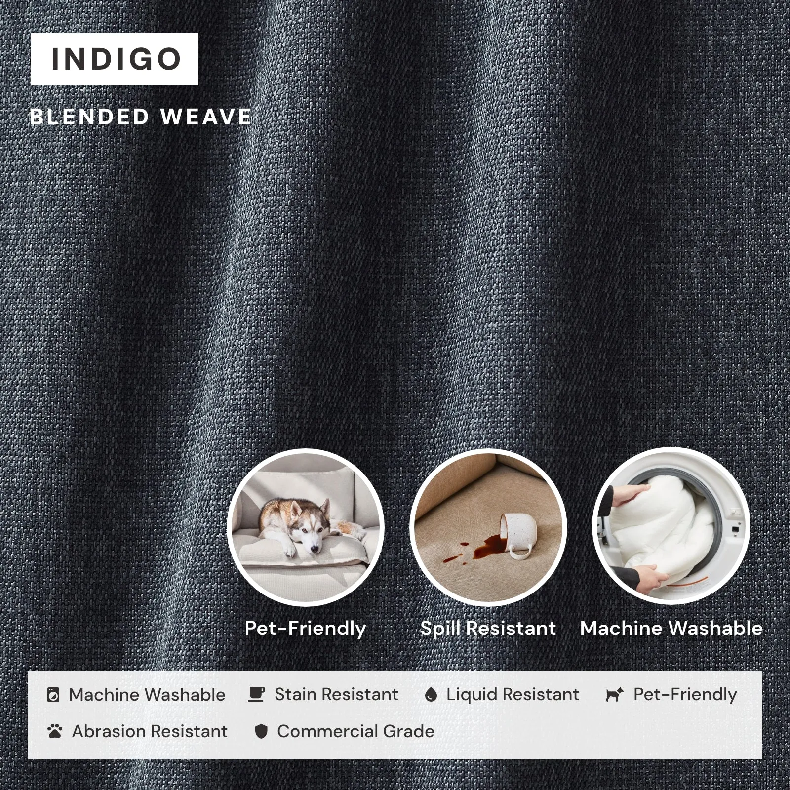 Elevate Comfort Layer Set for Corner Chair | Blended Weave in Indigo