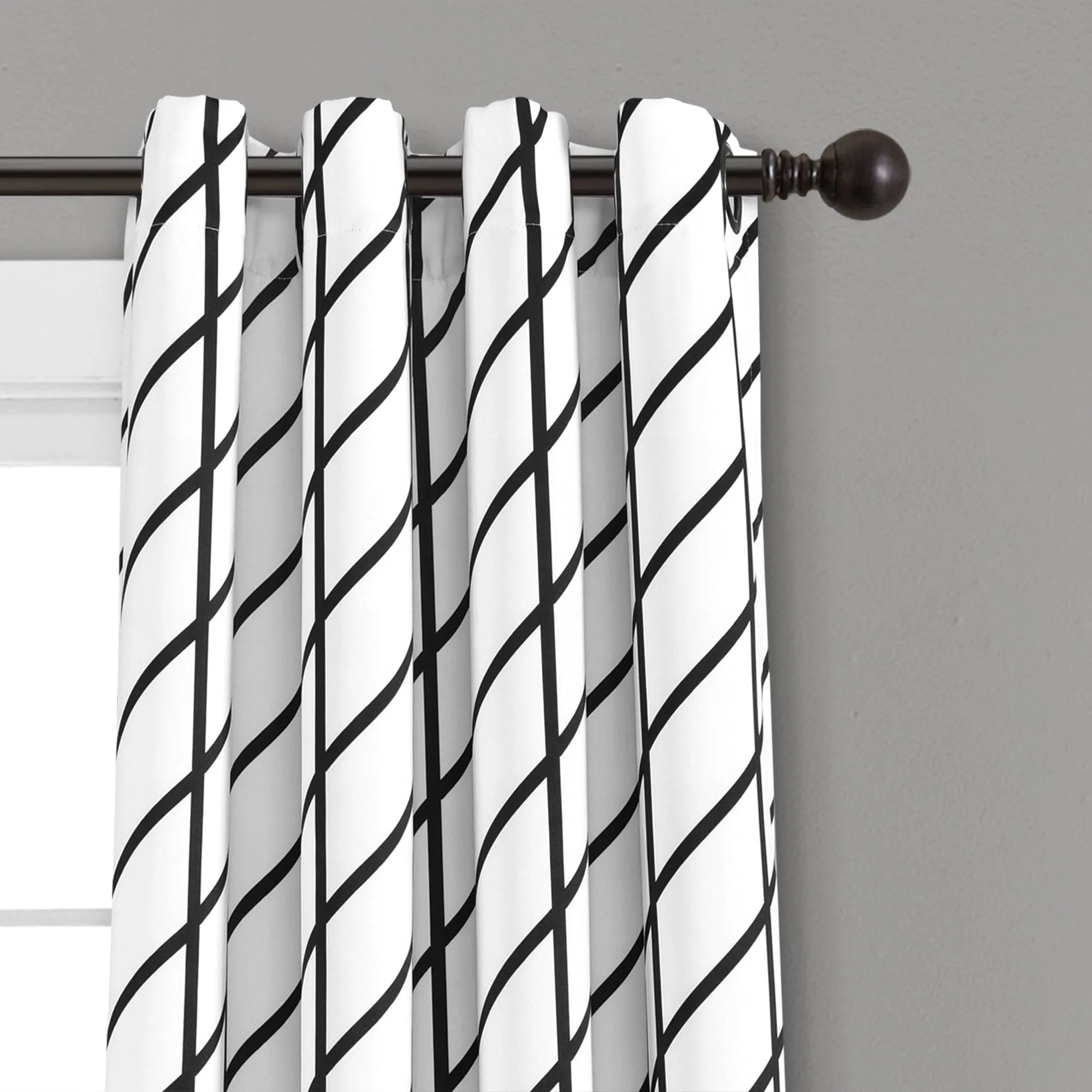 Feather Arrow Geo Light Filtering Window Curtain Panel Set