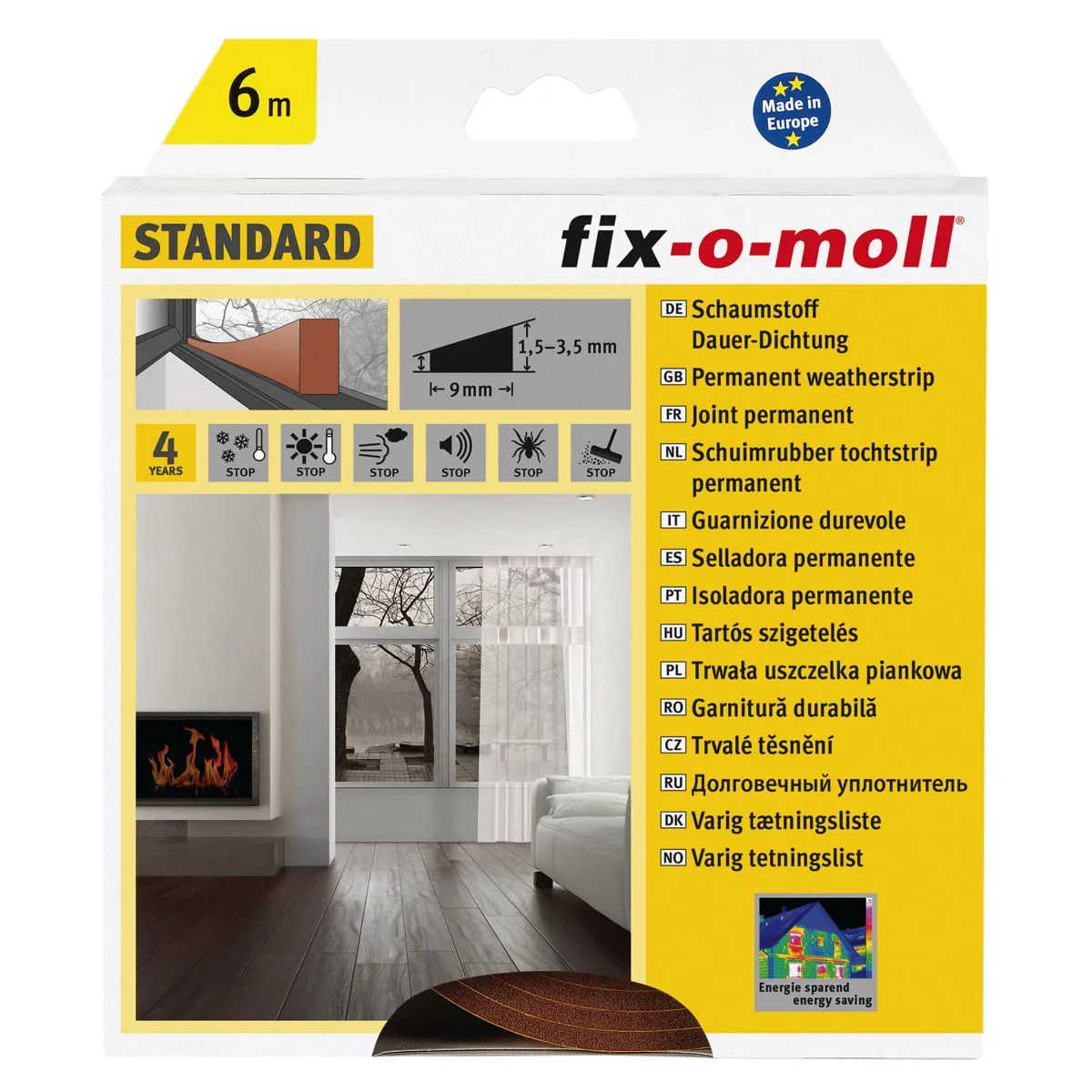Fix-O-Moll Permanent Sealing Self Adhesive Brown 4 mm X 6 mm