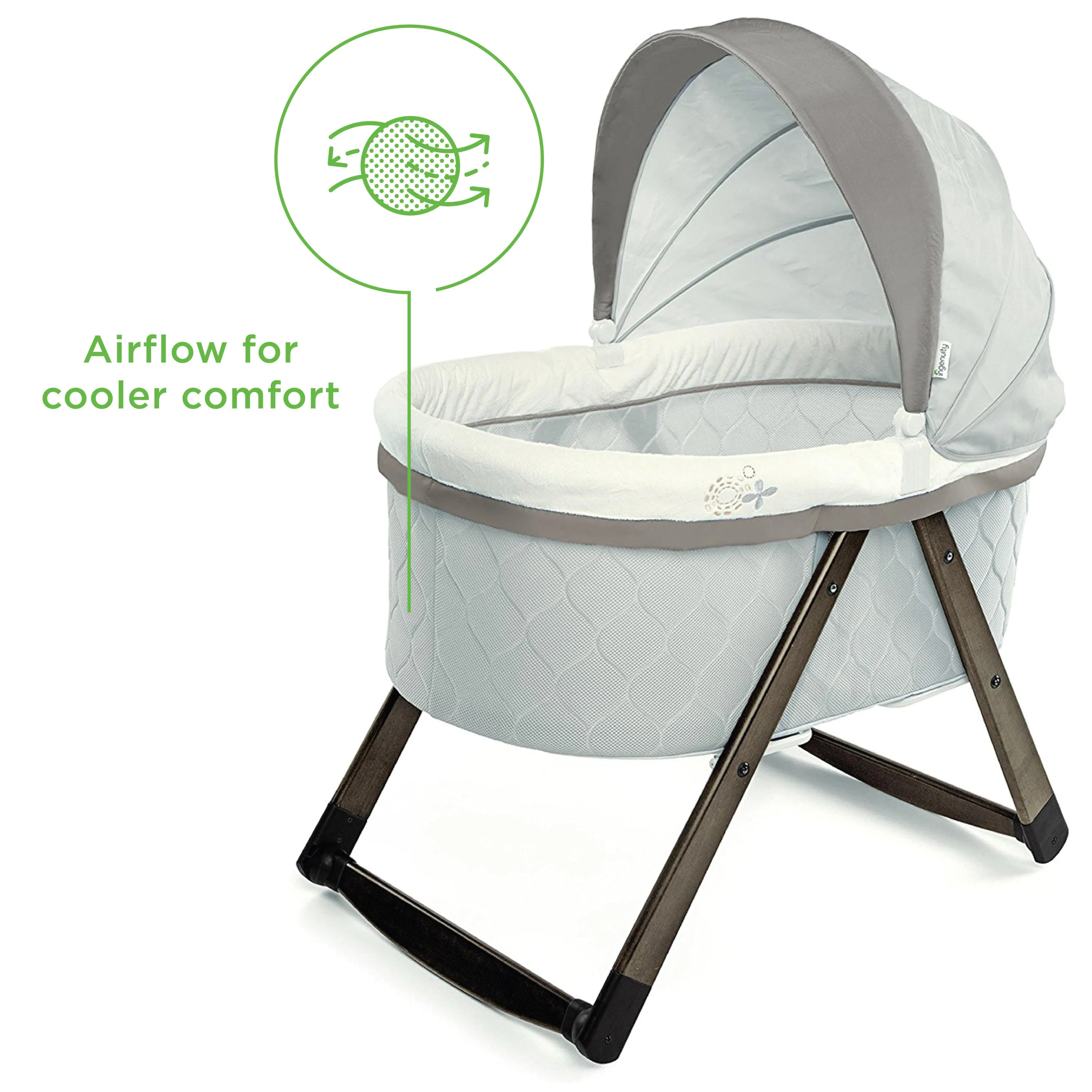 FoldAway Rocking Wood Bassinet - Carrington