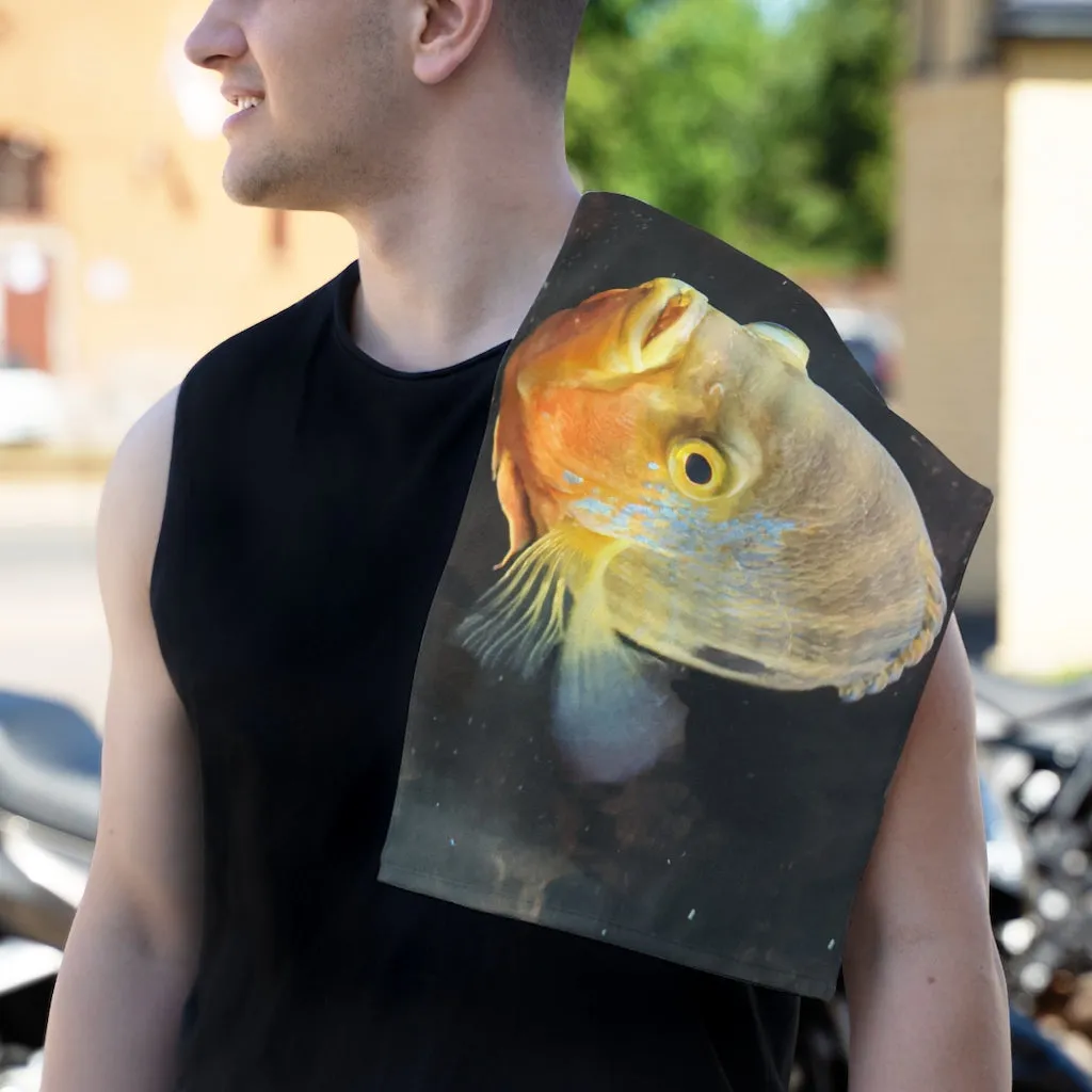 Grey Orange Fish Rally Towel, 11x18
