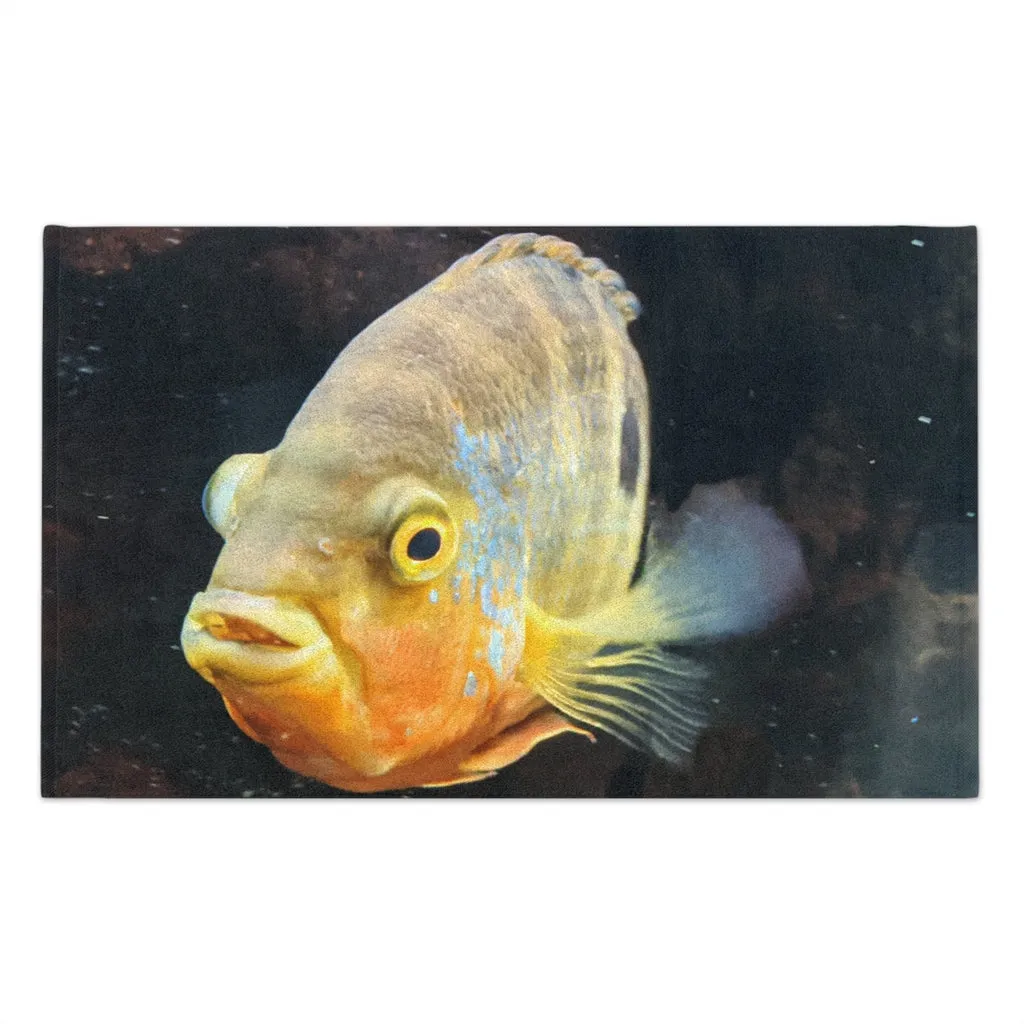 Grey Orange Fish Rally Towel, 11x18