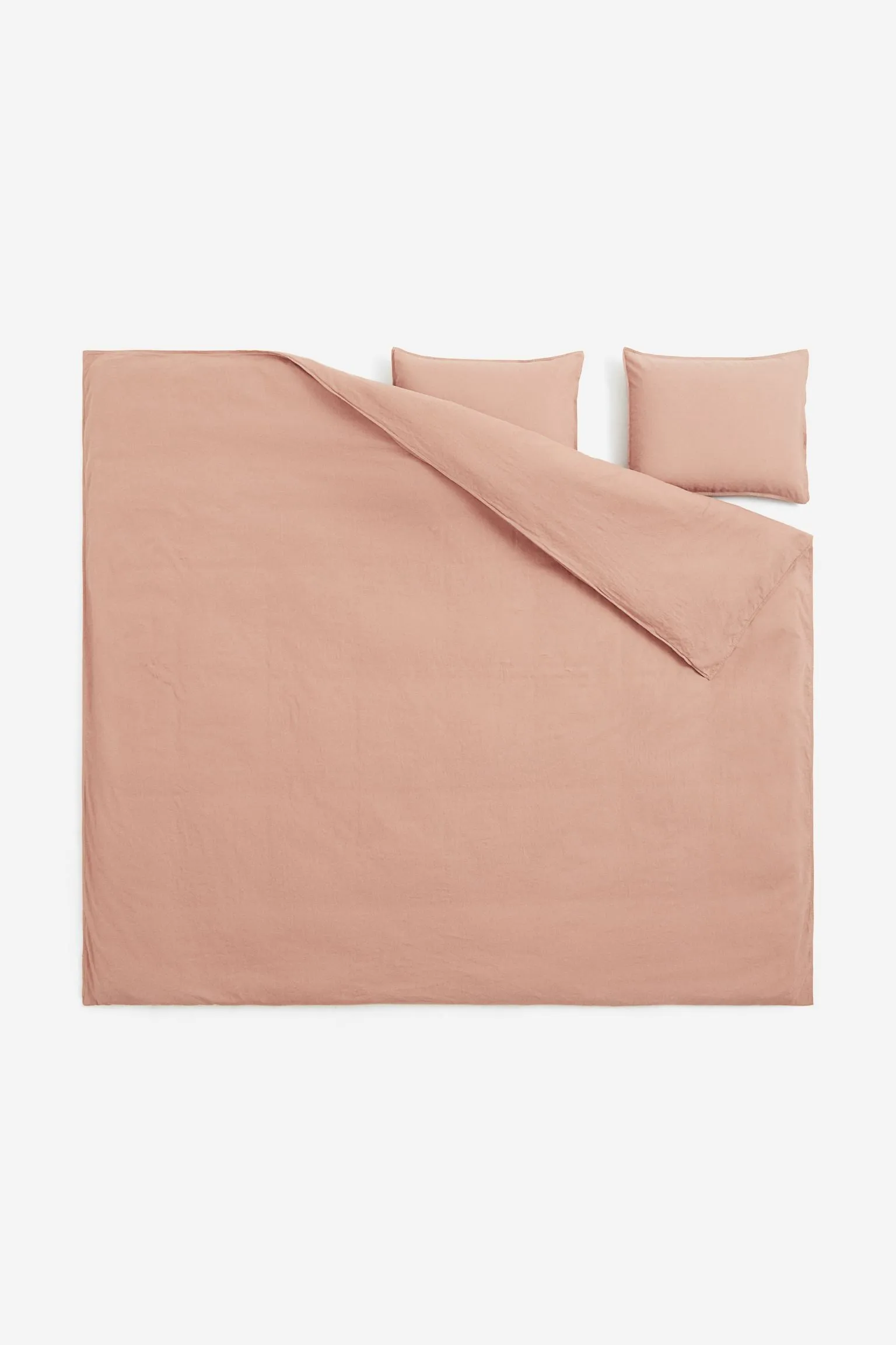H&M Home King Linen Blend Double Bedding Set, Beige