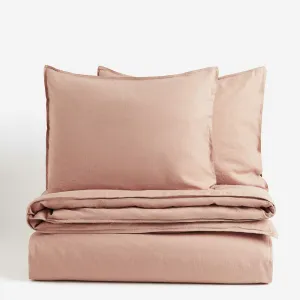 H&M Home King Linen Blend Double Bedding Set, Beige