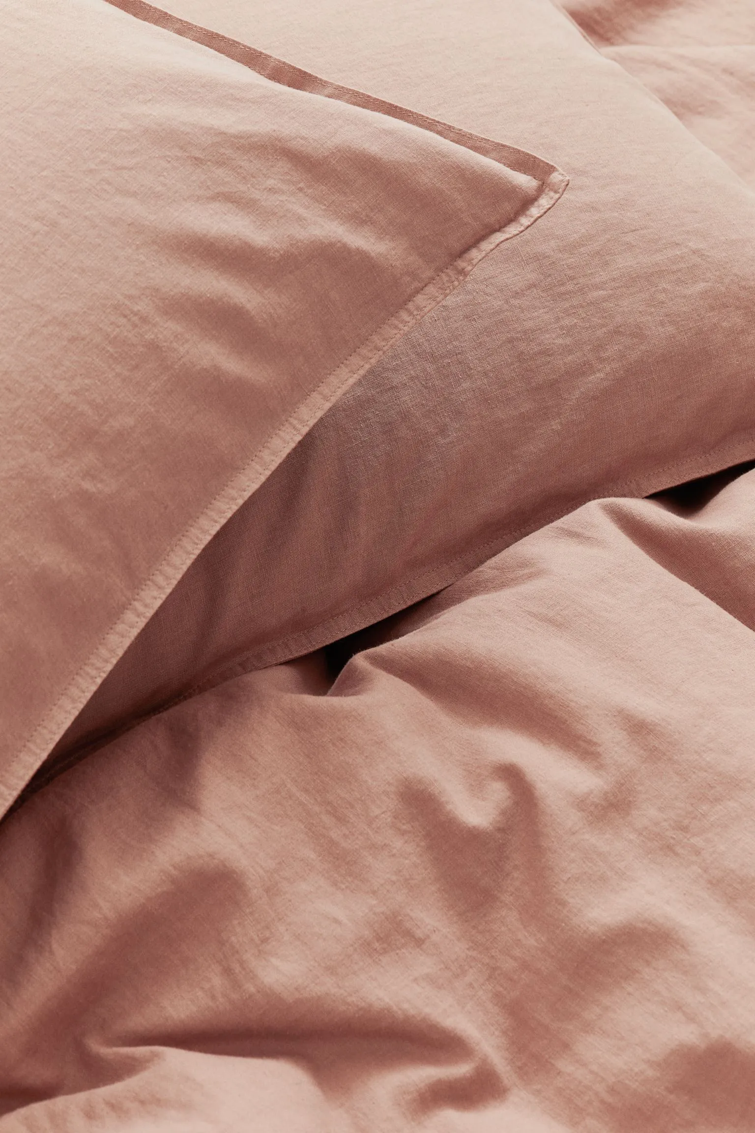 H&M Home King Linen Blend Double Bedding Set, Beige