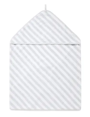Hooded Towel | Pale Grey Stripe