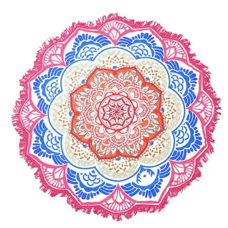 Indian Mandala Beach Towel Large Lotus Printing Towel Beach Round Pool Home Shower Towel Blanket 150Cm