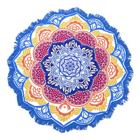 Indian Mandala Beach Towel Large Lotus Printing Towel Beach Round Pool Home Shower Towel Blanket 150Cm