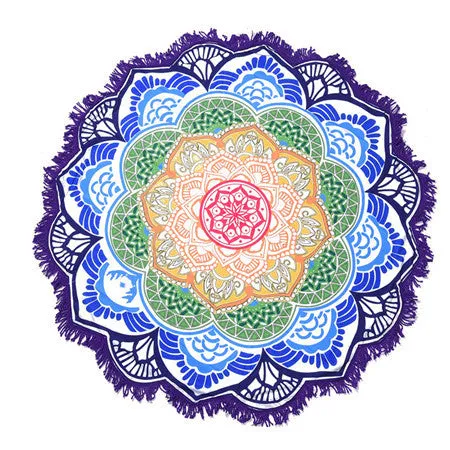 Indian Mandala Beach Towel Large Lotus Printing Towel Beach Round Pool Home Shower Towel Blanket 150Cm