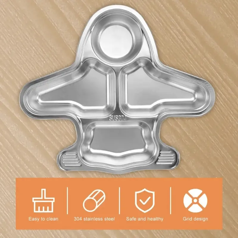 Kids Aeroplane Stainless Steel Plate for kids