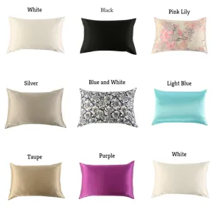 King Size - Silk Pillowcase Single-Sided with Cotton Underside Hidden Zipper