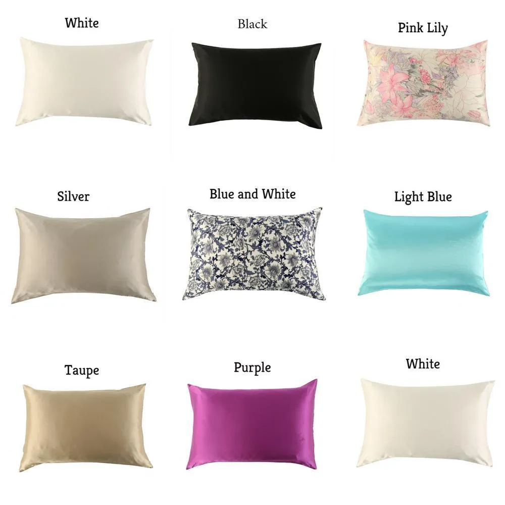 King Size - Silk Pillowcase Single-Sided with Cotton Underside Hidden Zipper