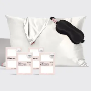 Luxe Satin Pillowcase & Eye Mask Bundle - Ivory