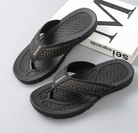 Men's Flip Flops Summer New Comfort Wear-resistant Home Single Strap Slides Outdoor Leisure All-match Flip-flops Men