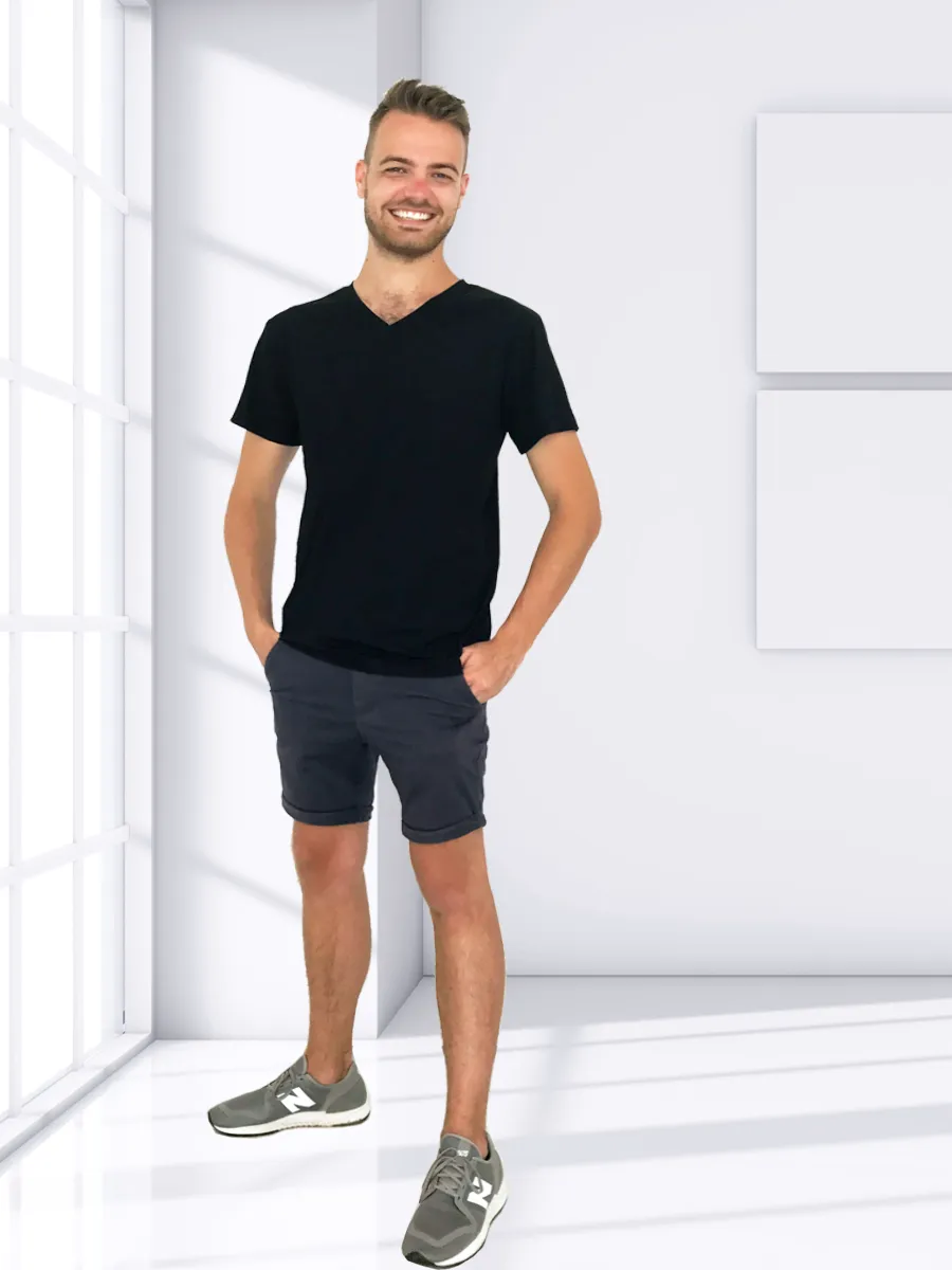 MENS V NECK SHORT SLEEVE T-SHIRT