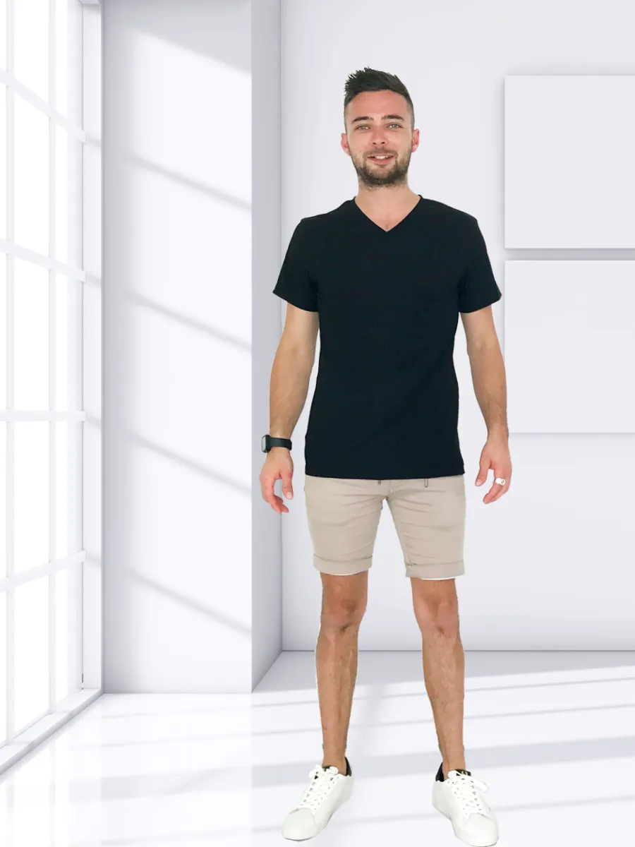 MENS V NECK SHORT SLEEVE T-SHIRT