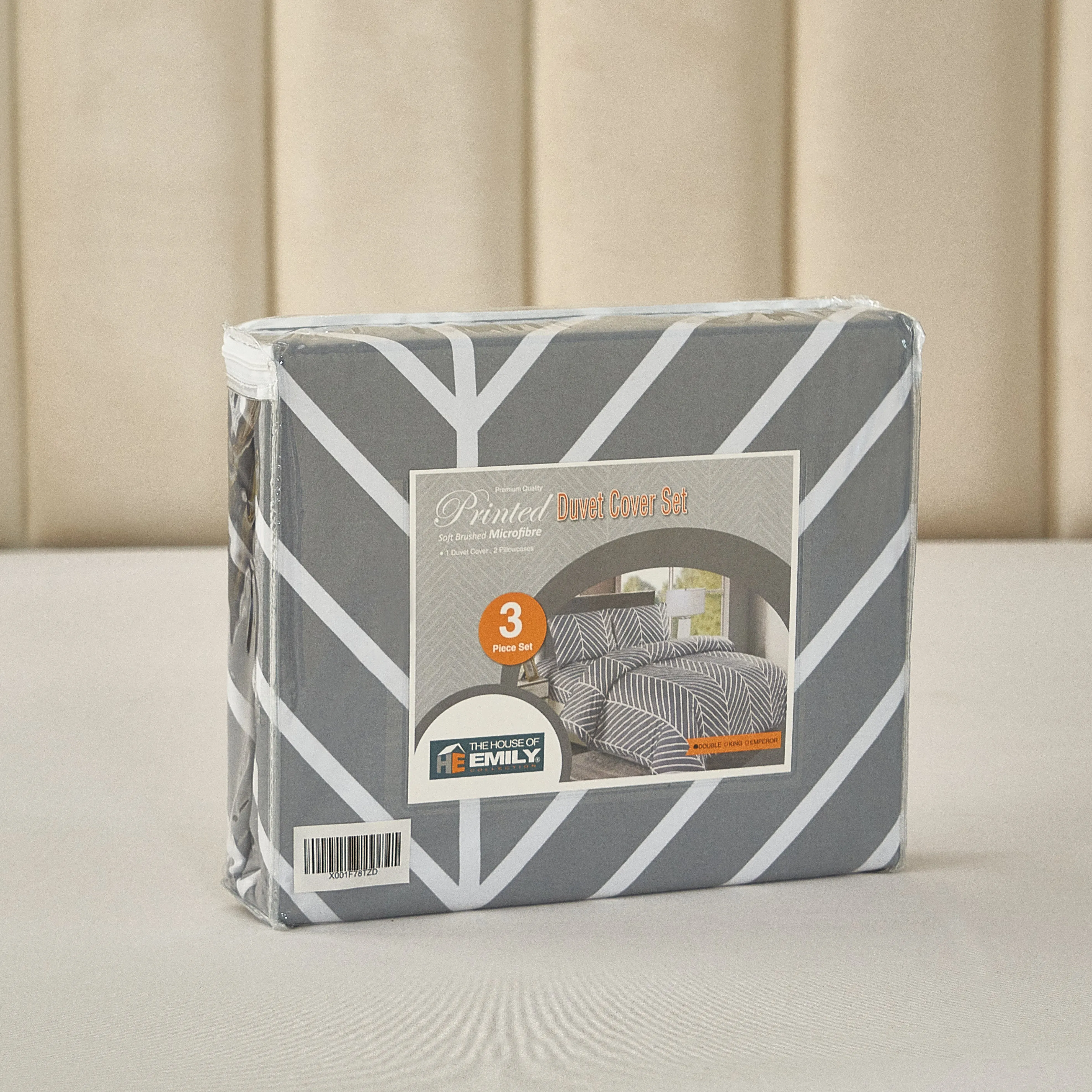 Microfibre Soft as Egyptian Cotton Printed Grey Herringbone Duvet Cover Sets