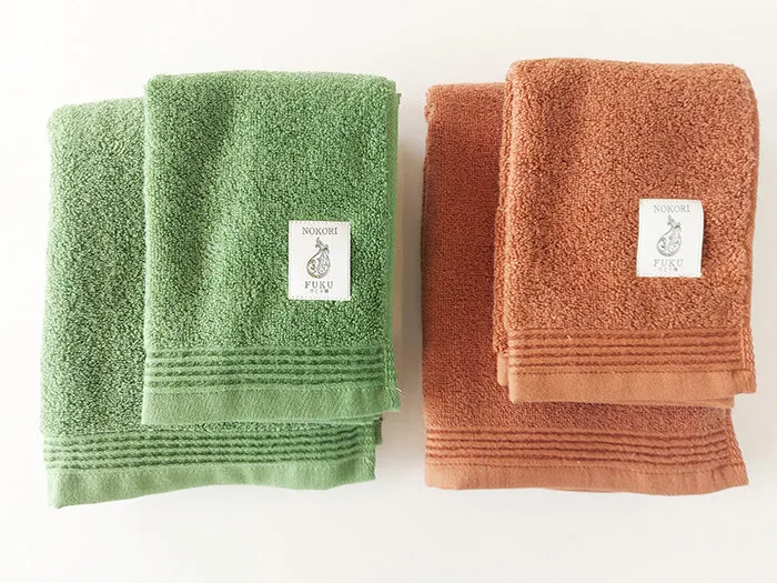 Natural Dye 'Nokorifuku' Face Towel by Fukuroya Towel