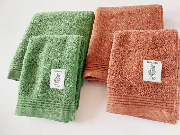 Natural Dye 'Nokorifuku' Face Towel by Fukuroya Towel
