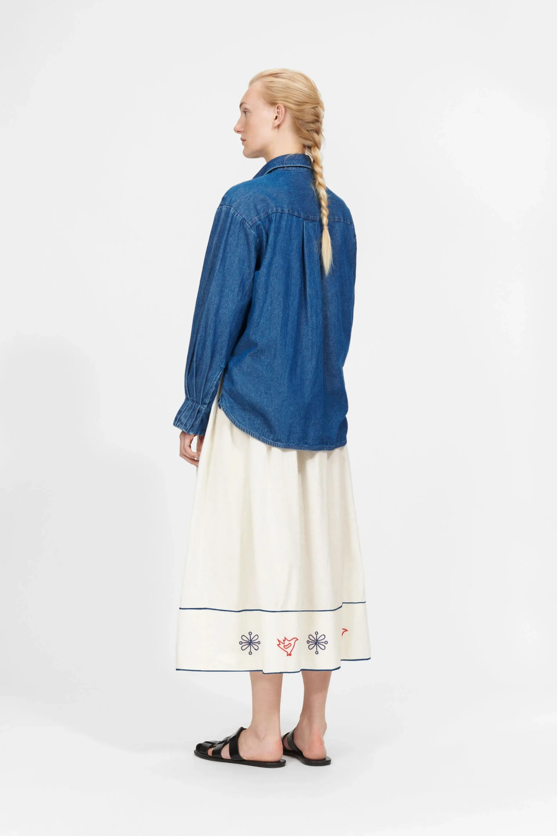 Nu Notes Nottingham Egret Embroidered Skirt