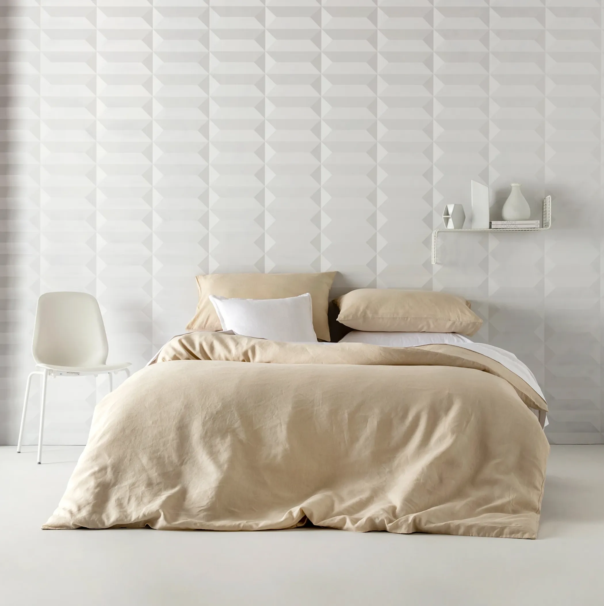 Oatmeal French Linen KAS European Pillow Case