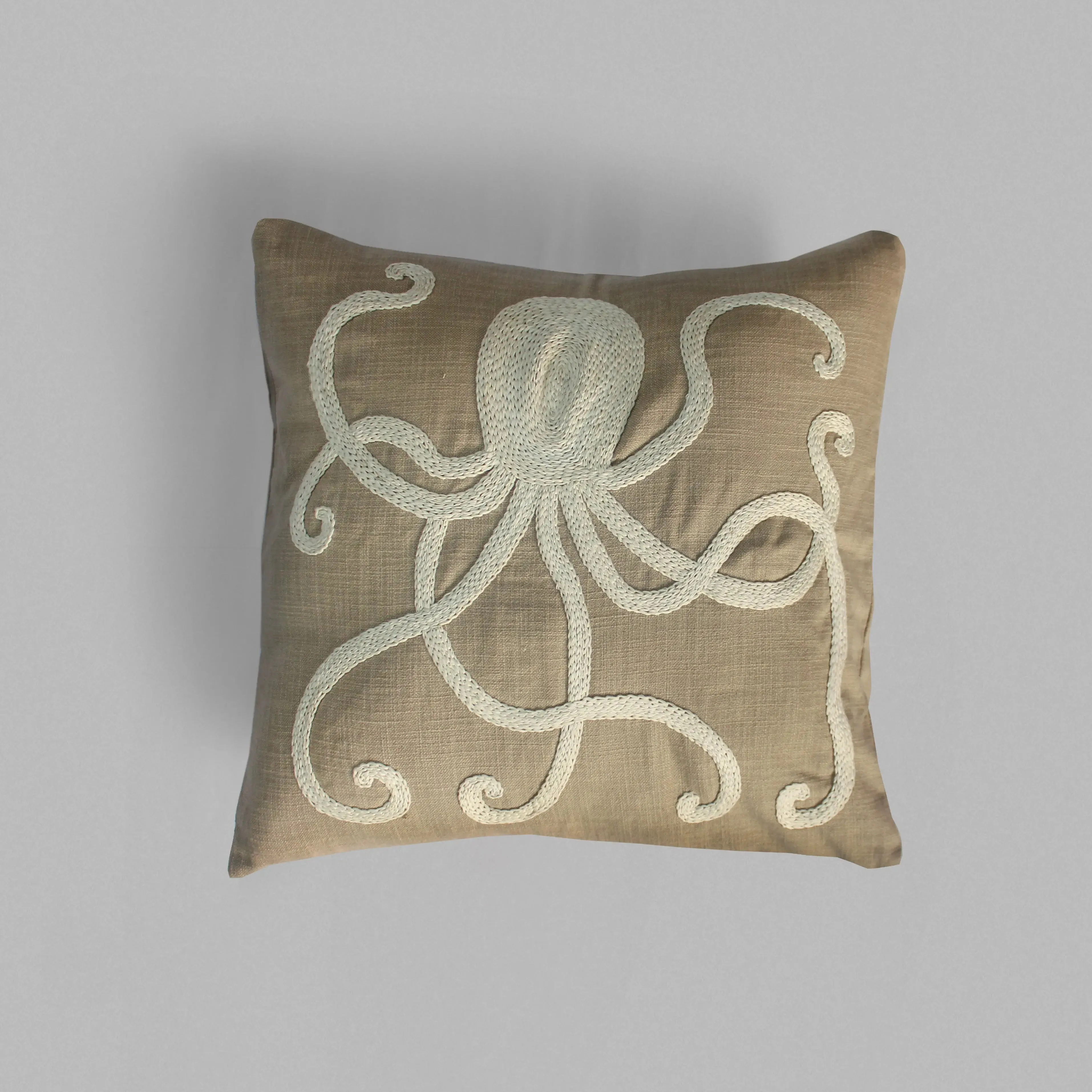 Octopus hand Embroidered Cushion Cover
