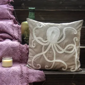 Octopus hand Embroidered Cushion Cover
