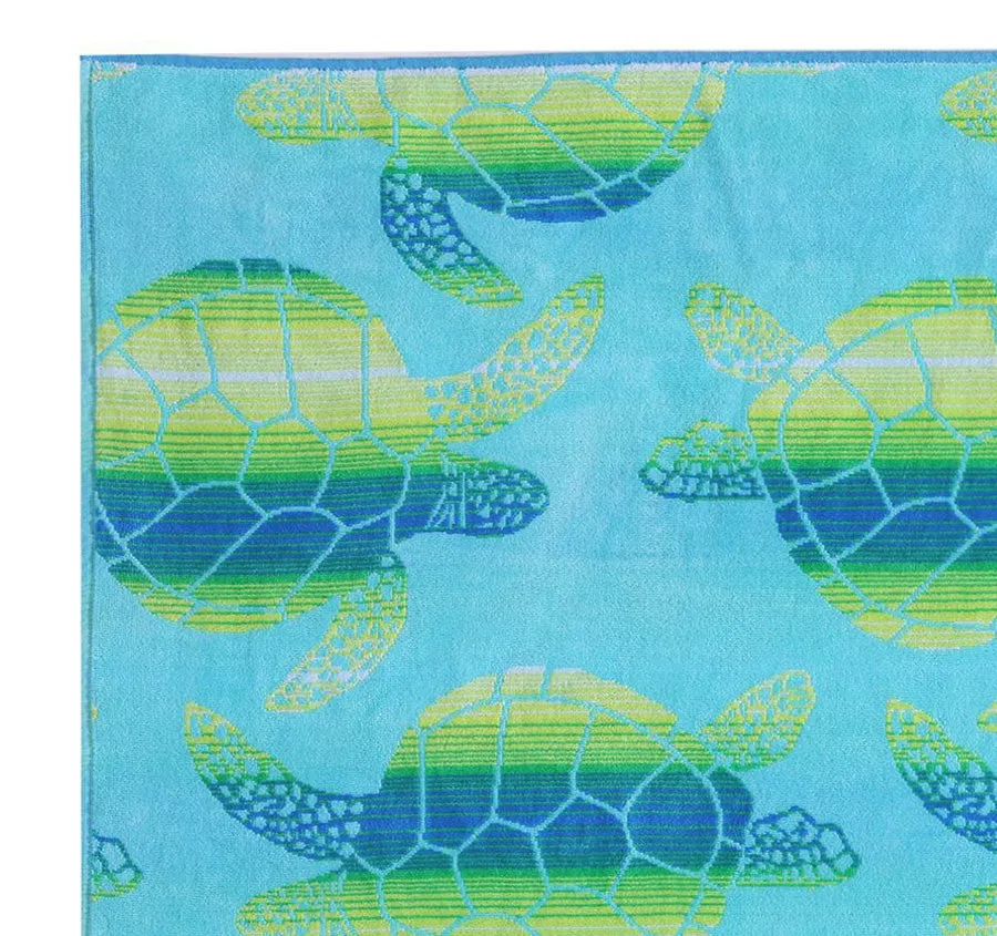 OmbreTurtle 91x173cm Beach Towel Seamist and Multi