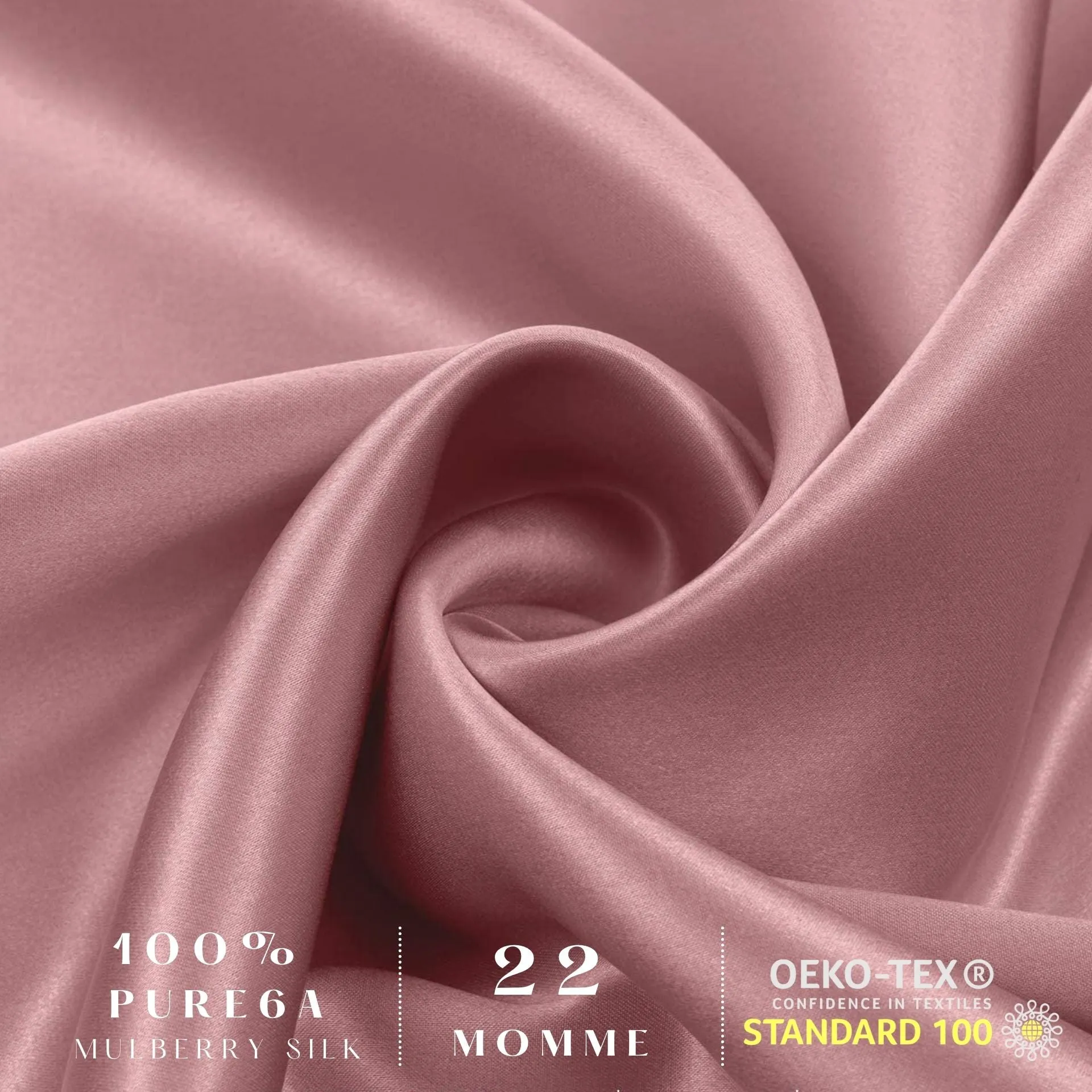 Pink Silk Pillowcase - USA Standard Size - Zip Closure