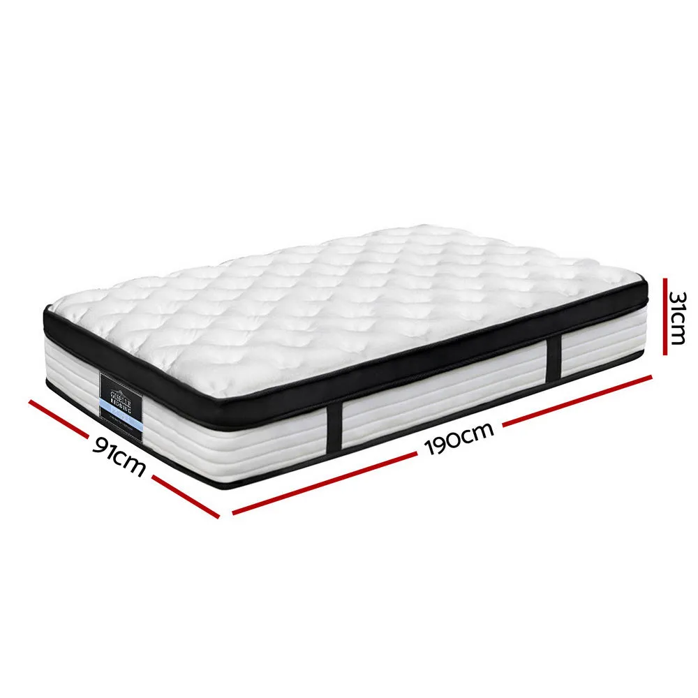 Plush Euro Top Mattress 31cm Medium Firm Single - Giselle Bedding