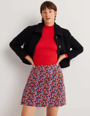 Ponte A-line Mini Skirt-Multi, Tulip Cluster