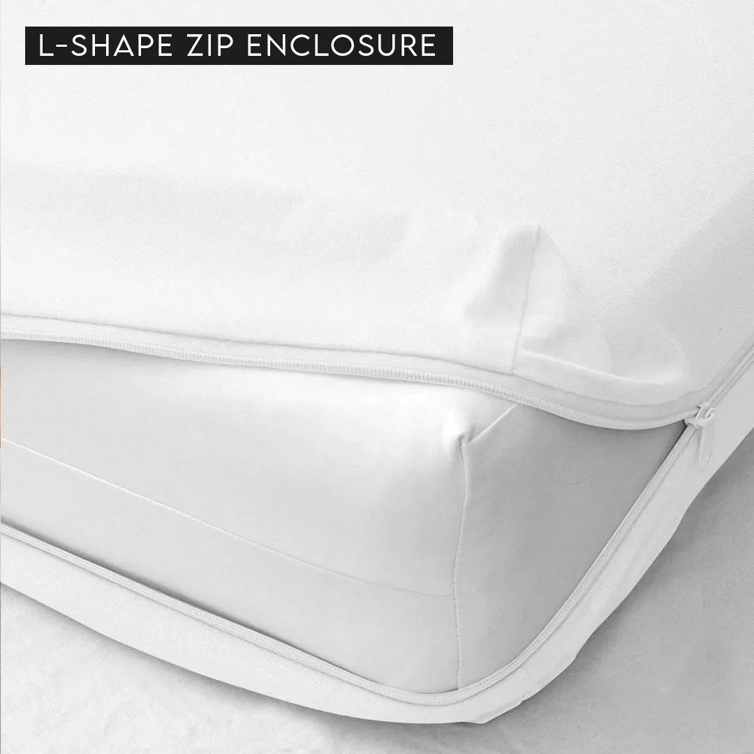 Premium Terry Cotton 100% Waterproof Zipper Mattress Protector In Brown Color