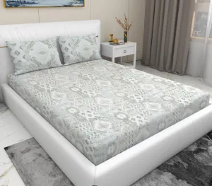 RD TREND® Presents 210 Tc 100% Cotton bedsheets for King Size Bed 108/100 Inchs (274/254 CM) with 2 Pillow Covers Size(20x30 inches) Color- lite Heena Paterrn- Geometric