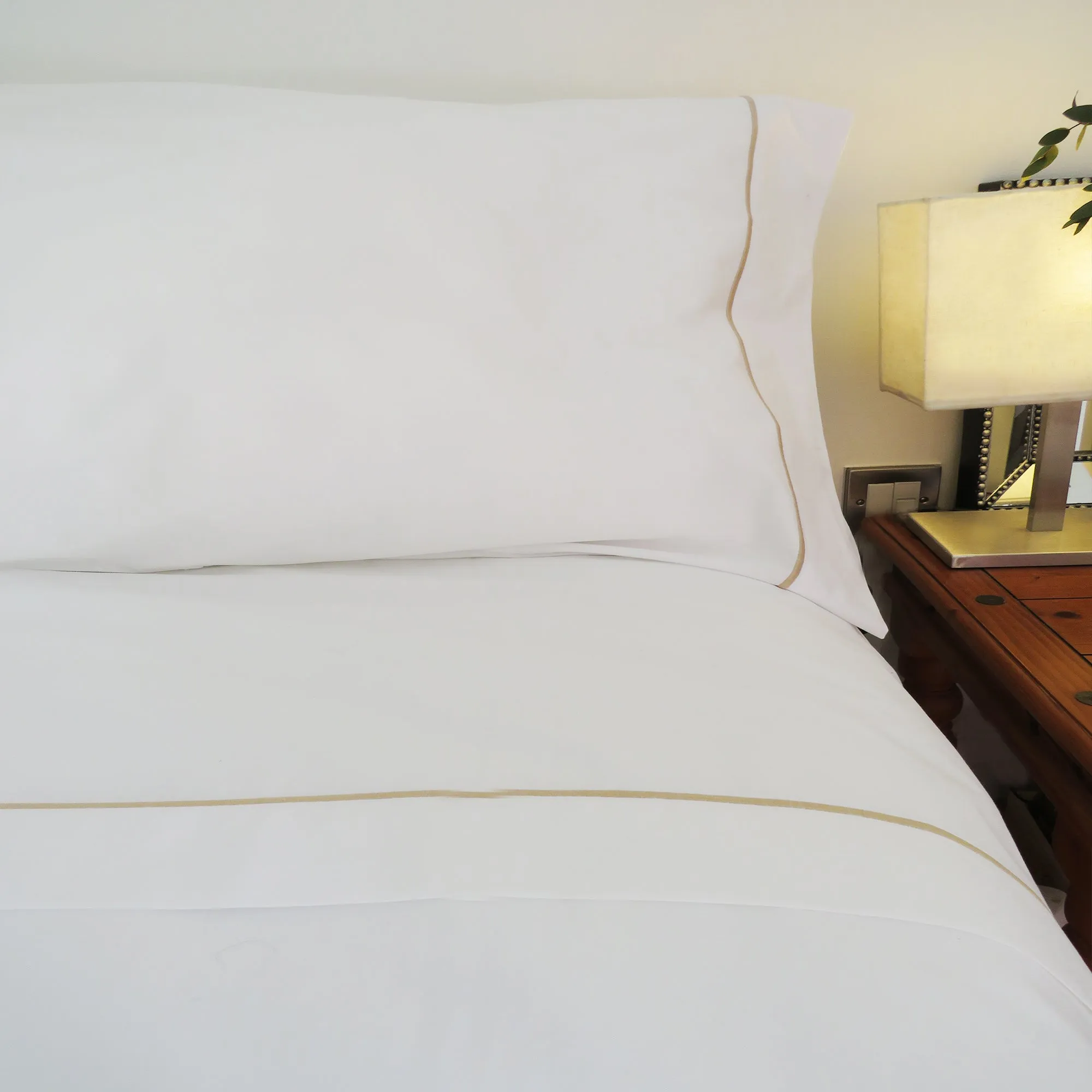 Rose Gold Row Cord Cotton Percale Duvet Cover