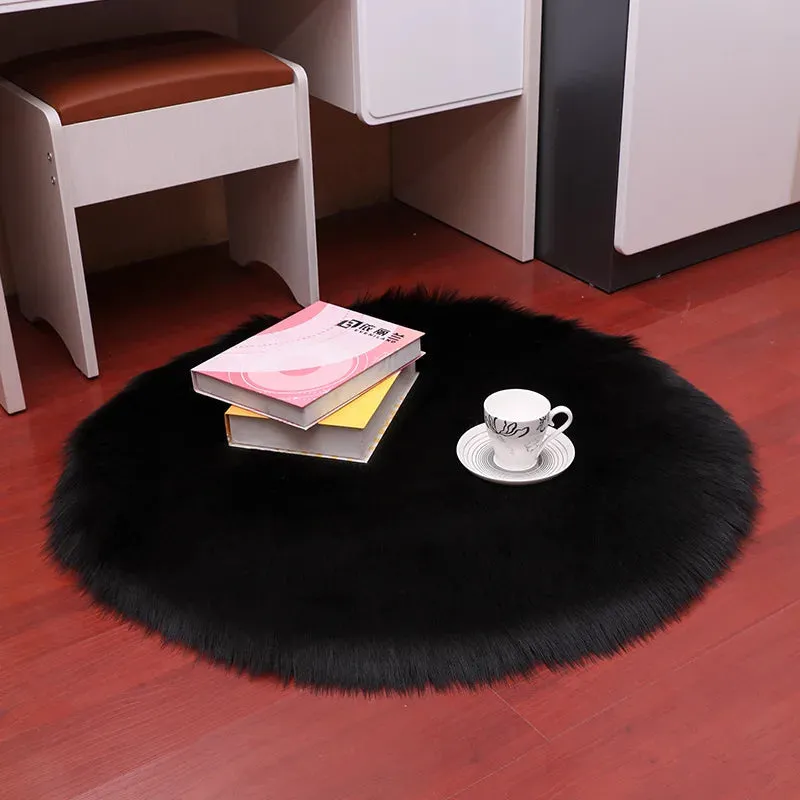 Round Plush Fur Rugs, Cushion Mats