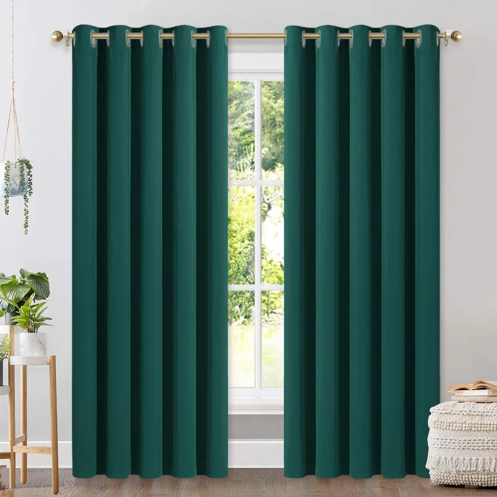 Set of 2 Blackout Window Curtain Treatment Thermal Insulated Drapery Panels