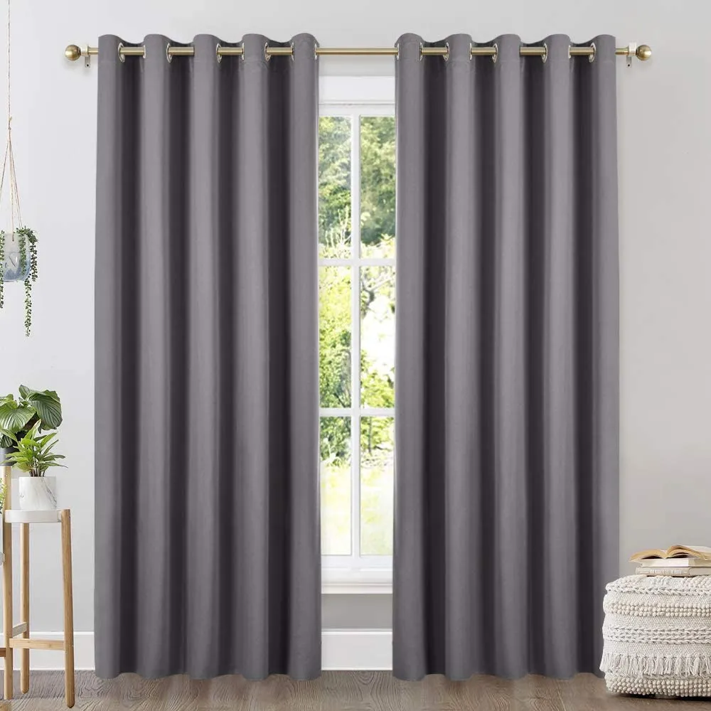 Set of 2 Blackout Window Curtain Treatment Thermal Insulated Drapery Panels