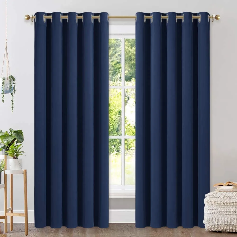 Set of 2 Blackout Window Curtain Treatment Thermal Insulated Drapery Panels