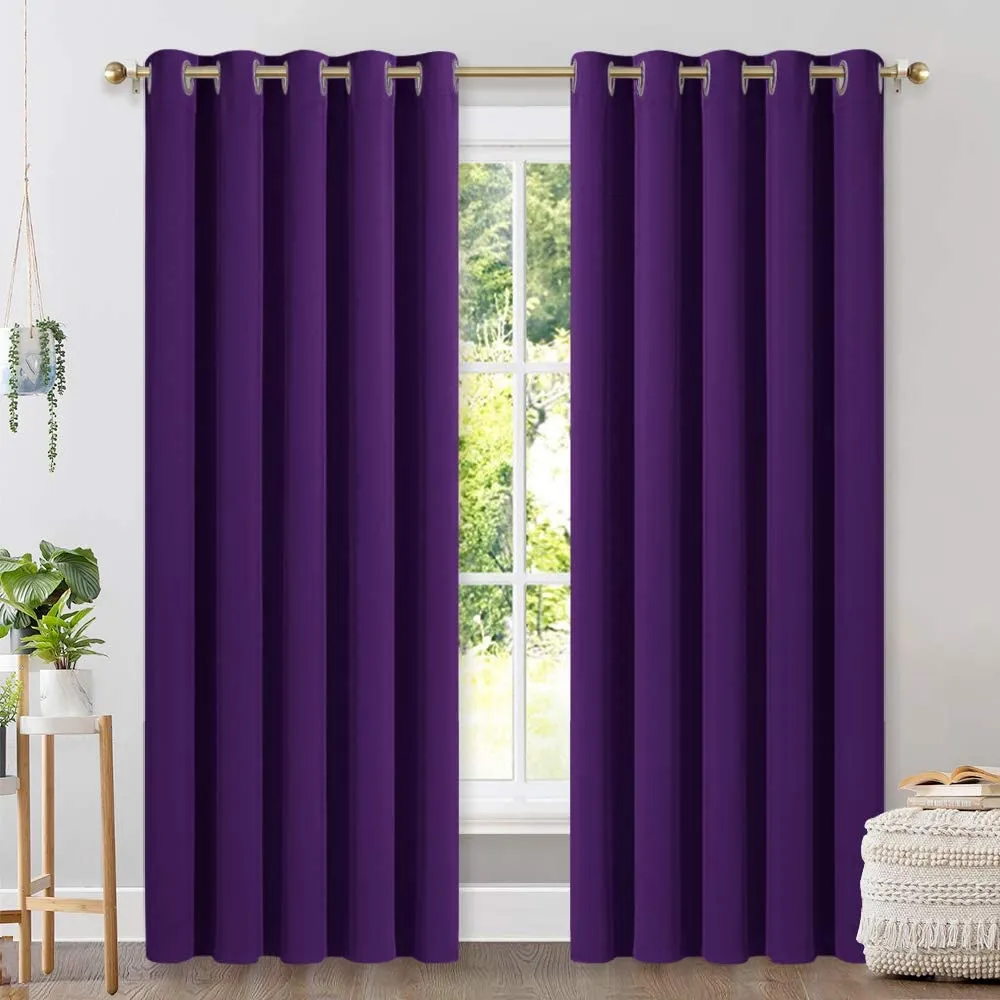 Set of 2 Blackout Window Curtain Treatment Thermal Insulated Drapery Panels