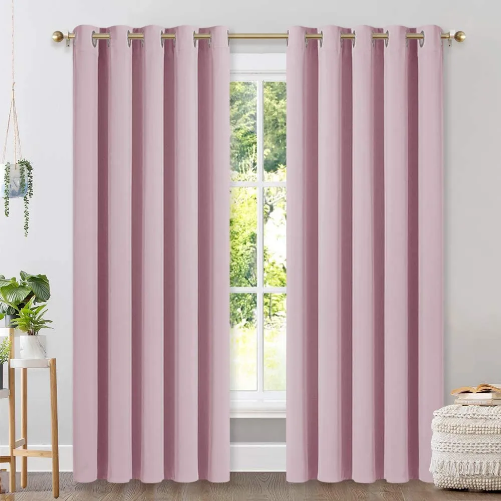 Set of 2 Blackout Window Curtain Treatment Thermal Insulated Drapery Panels