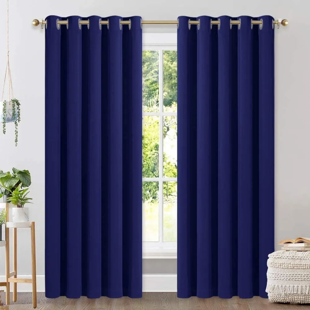 Set of 2 Blackout Window Curtain Treatment Thermal Insulated Drapery Panels
