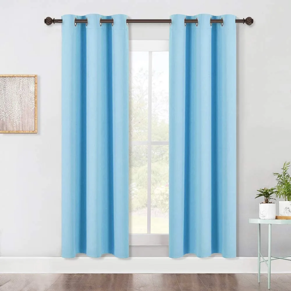 Set of 2 Blackout Window Curtain Treatment Thermal Insulated Drapery Panels