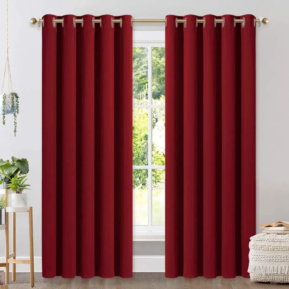 Set of 2 Blackout Window Curtain Treatment Thermal Insulated Drapery Panels