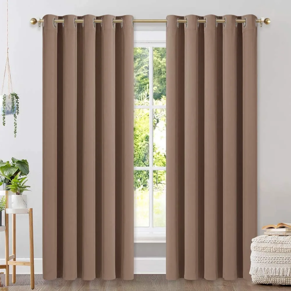 Set of 2 Blackout Window Curtain Treatment Thermal Insulated Drapery Panels