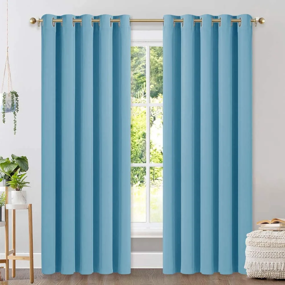 Set of 2 Blackout Window Curtain Treatment Thermal Insulated Drapery Panels