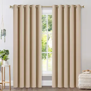 Set of 2 Blackout Window Curtain Treatment Thermal Insulated Drapery Panels
