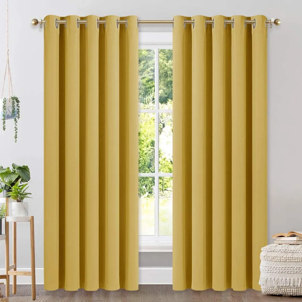 Set of 2 Blackout Window Curtain Treatment Thermal Insulated Drapery Panels