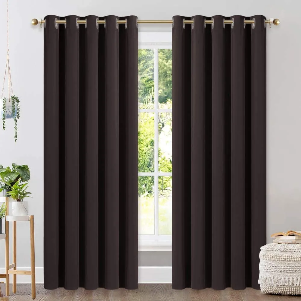Set of 2 Blackout Window Curtain Treatment Thermal Insulated Drapery Panels