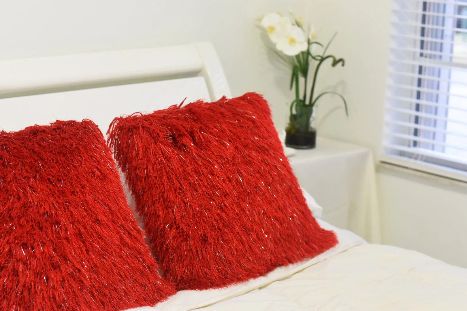 Shaggy Lurex Decorative Accent Pillows