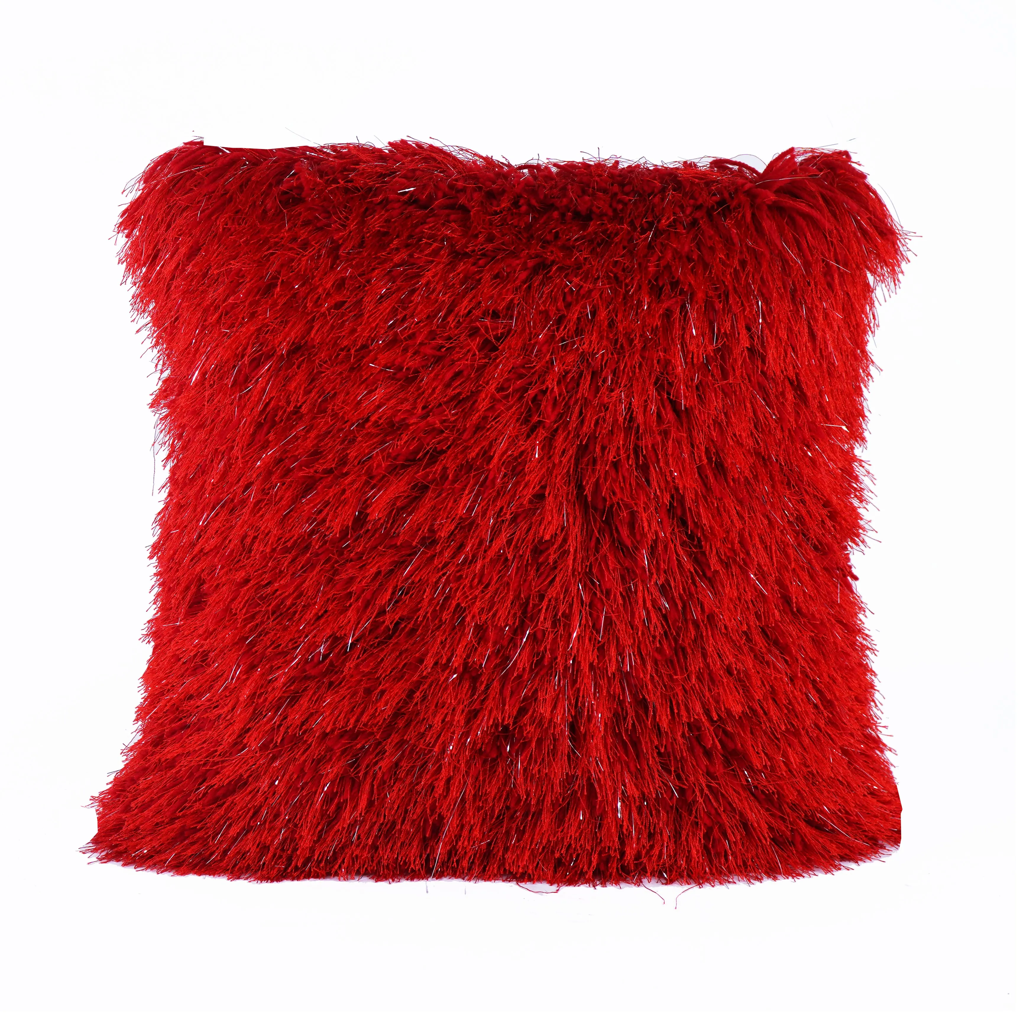 Shaggy Lurex Decorative Accent Pillows